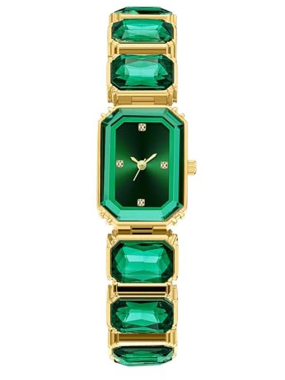 NEW Luxury Crystal Green/Gold Womens Watch